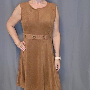 Brown Faux Suede Dress